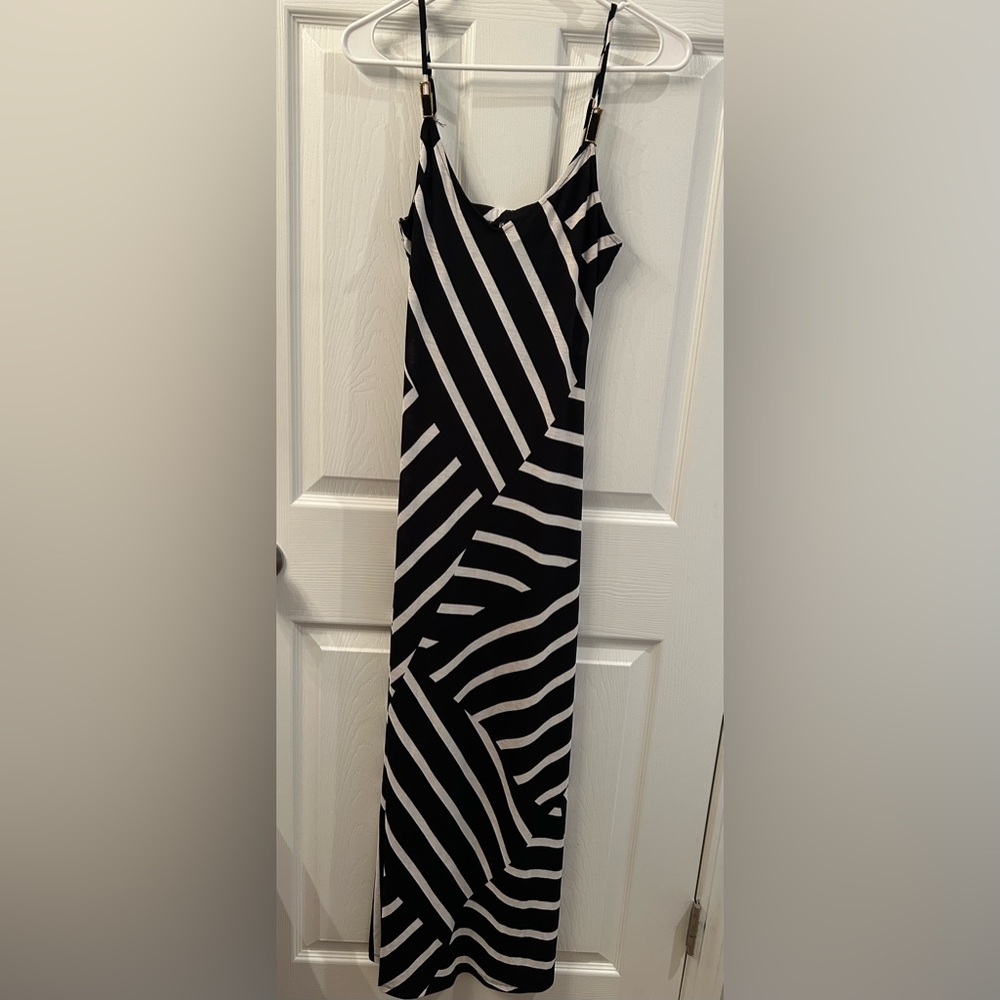 Black and White Striped Women's Dress